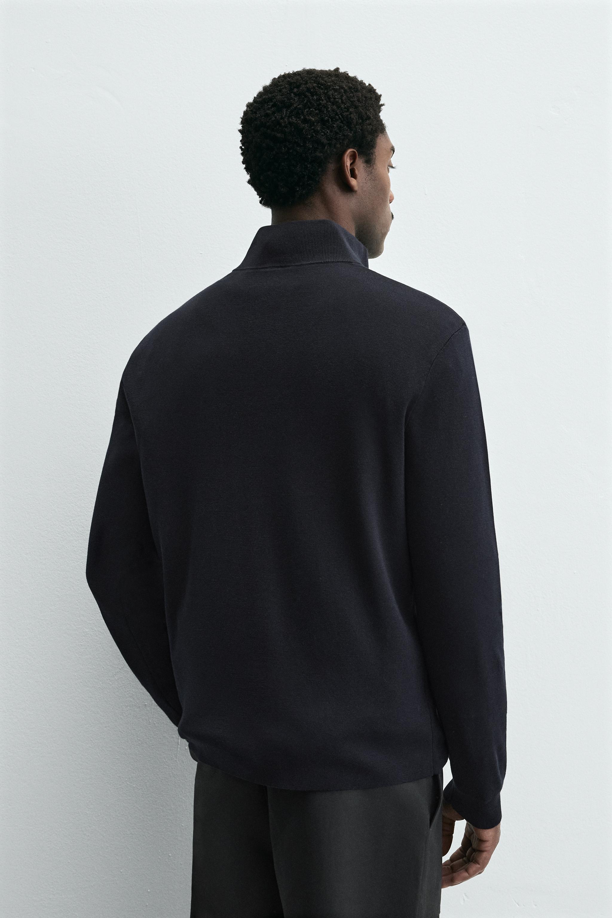 PULL EN MAILLE PERLÉE ZIPPÉ